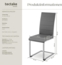 tectake 800451 2er Set Esszimmerstuhl, Kunstleder Stuhl mit hoher Rückenlehne, Schwingstuhl mit ergonomisch geformter Rückenlehne (2er Set grau | Nr. 402551) Bild 3