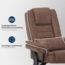 M MCombo Relaxsessel mit Liegefunktion, Lesesessel, 360° Drehbarer Fernsehsessel, mit Hocker, mit Kissen & Seitentasche, 9099 (Braun-Mikrofaser) Bild 6
