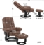 M MCombo Relaxsessel mit Liegefunktion, Lesesessel, 360° Drehbarer Fernsehsessel, mit Hocker, mit Kissen & Seitentasche, 9099 (Braun-Mikrofaser) Bild 3