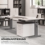 bümö höhenverstellbarer Schreibtisch O-Serie 80x80 cm in Asteiche, Gestell in Silber - PC Tisch klein für's Büro manuell höhenverstellbar, Computertisch verstellbar, OS-08-R-S Bild 4