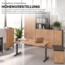bümö höhenverstellbarer Schreibtisch O-Serie 80x80 cm in Asteiche, Gestell in Silber - PC Tisch klein für's Büro manuell höhenverstellbar, Computertisch verstellbar, OS-08-R-S Bild 3
