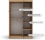 Kryspol Schwebetürenschrank Verona 2-100 cm mit Spiegel Kleiderschrank mit Kleiderstange und Einlegeboden Schlafzimmer- Wohnzimmerschrank Schiebetüren Modern Design (Artisan Eiche) Bild 7