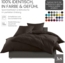 Bettwaesche-mit-Stil Mako-Satin Spannbettlaken Espresso Braun 200x200cm Höhe 5-10cm Bild 4