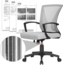 Yaheetech Bürostuhl Ergonomisch, Schreibtischstuhl mit Netzbespannung, Arbeitsstuhl mit Armlehnen, Chefsessel aus Mesh, höhenverstellbarer Computerstuhl 136 kg, atmungsaktiv, Wippfunktion Grau Bild 7