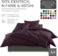 Bettwaesche-mit-Stil Mako-Satin Spannbettlaken brombeer 100x200cm Höhe 31-40cm Bild 4