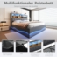 Merax Polsterbett Doppelbett 180×200 mit hydraulischem Stauraum APP-gesteuertes LED-Lichtband USB-Ladeanschluss Metall-Lattenrost, Leinenpolsterung, Grau Bild 6
