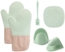 Refttenw Topfhandschuhe Ofenhandschuhe set,Topfhandschuhe,Rutschfest,Hitzebeständige, (set, 1 Paar Kochhandschuhe,1 Silikon-Topflappen,1 Paar Handgriff,1 Bürste) Bild 5