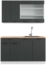 Singleküche Fame-Line Anthrazit Landhaus/Weiß 140 cm , AP Eiche Vicco Bild 1
