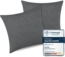 2er Set Kissenbezug 50x50 cm 100% Baumwolle Dunkelgrau Reißverschluss Bild 1