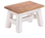 DESIGN DELIGHTS Rustikaler FUSSHOCKER Monte | 21 x 30 x 20 cm (HxBxT), Mahagoni Recyclinholz | Holzhocker | Farbe: 06 weiß-Landhaus Bild 4