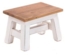 DESIGN DELIGHTS Rustikaler FUSSHOCKER Monte | 21 x 30 x 20 cm (HxBxT), Mahagoni Recyclinholz | Holzhocker | Farbe: 06 weiß-Landhaus Bild 6