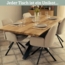 DELUKE® Massivholz Wohnzimmertisch mit Baumkante RAGNAR - 260x100cm, Eichenholz, U-Tie Gestell | Esstisch Holz Küchentisch Esszimmertisch Bild 7