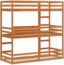 vidaXL Dreifach-Etagenbett Wachsbraun 80x200 cm Massivholz Kiefer 3284253 Bild 6