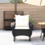 vidaXL Garten-Schaukelstuhl mit Kissen Schwarz Poly Rattan 4104193 Bild 2