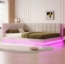 REDOM Schlafsofa Polsterbett,Funktionsbett,Jugendbett, Multifunktionales Polsterbett-Schlafsofa mit LED-Lichtleiste und USB-Anschluss, ohne Matratze Bild 3