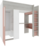 Vente-unique - Hochbett mit Schreibtisch & Kleiderschrank - 90 x 200 cm - Rosa & Weiß - NICOLAS Bild 4