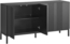 Merax Modernes Sideboard, Kommode, mit einzigartiger Linie, 4-türig, grifflose Tür, für Esszimmer, Wohnzimmer und Küche (Schwarz) Bild 8