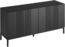 Merax Modernes Sideboard, Kommode, mit einzigartiger Linie, 4-türig, grifflose Tür, für Esszimmer, Wohnzimmer und Küche (Schwarz) Bild 9