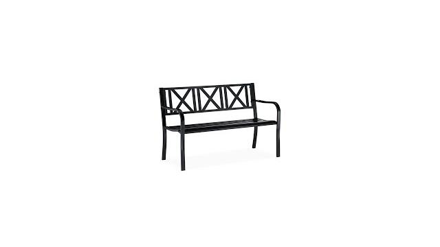 Relaxdays Gartenbank aus Metall Bild 2