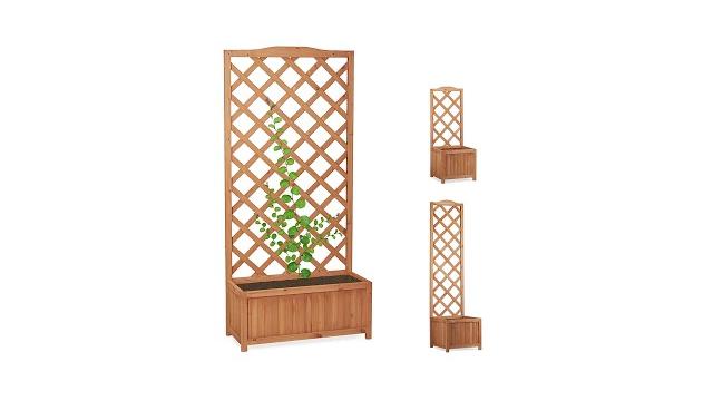 Relaxdays 2 in 1 Rankkasten aus Holz Bild 2