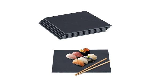 Relaxdays 6er Set Schieferplatte 40 x 30 cm Bild 2