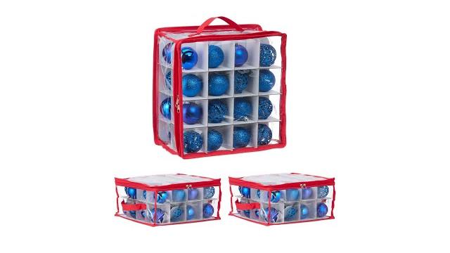 Relaxdays Weihnachtskugel Aufbewahrungsbox 3er Set Bild 2
