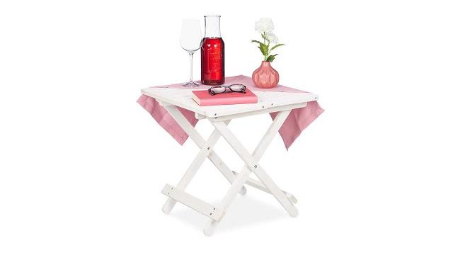 Relaxdays Weißer Klapptisch aus Holz Bild 2