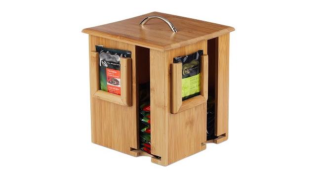 Relaxdays Teebox drehbar aus Bambus Bild 2