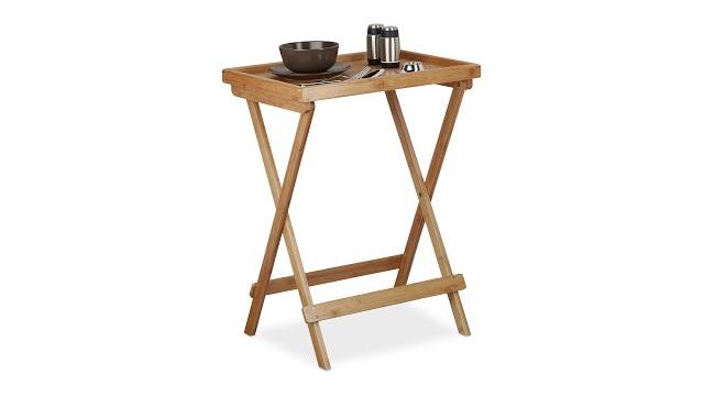 Relaxdays Tabletttisch Bambus Bild 2