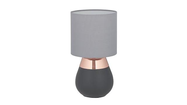 Relaxdays Tischlampe mit Stoffschirm Bild 2