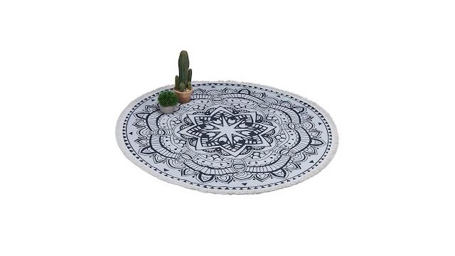 Relaxdays Runder Teppich im Mandala-Design Bild 2
