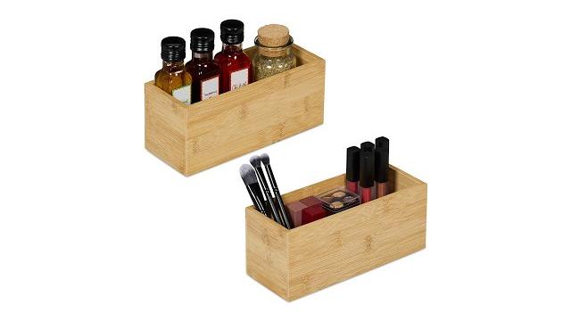 Relaxdays Bambus Aufbewahrungsbox im 2er Set Bild 2