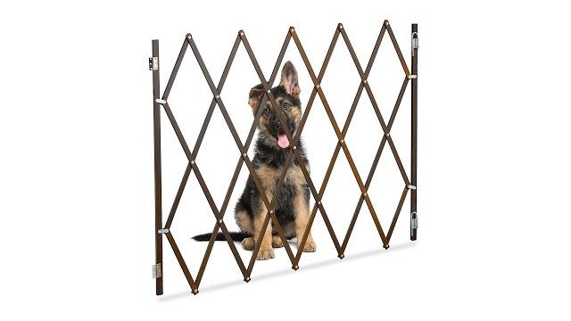 Relaxdays Ausziehbares Hundeabsperrgitter in Braun Bild 2
