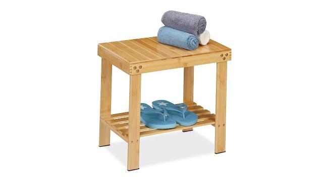Relaxdays Badhocker aus Bambus Bild 2