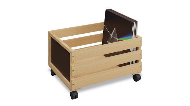 Relaxdays Schallplatten Kiste Bambus Bild 2