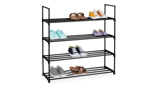 Relaxdays Schwarzes Schuhregal aus Metall Bild 2
