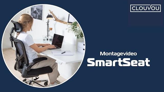CLOUVOU SmartSeat, ergonomischer Bürostuhl, Rückenlehne mit Mesh Bezug, FlipUp-Armlehnen, 3D-Kopfstütze, BladeWheels, Schwarz Bild 8