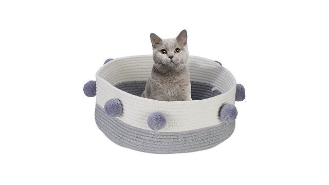 Relaxdays Katzenbett aus Baumwolle Bild 2