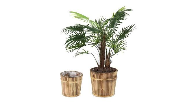 Relaxdays Holz Blumentopf im 2er Set Bild 2