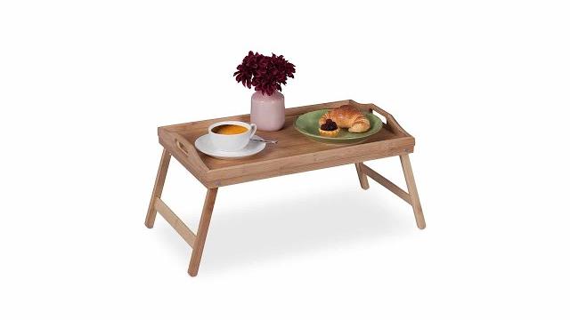Relaxdays Klappbares Betttablett aus Bambus Bild 2