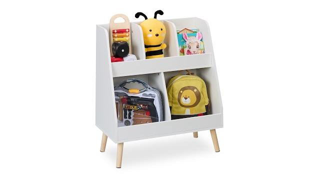 Relaxdays Weißes Kinderregal mit 5 Fächern Bild 2
