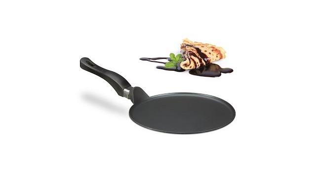 Relaxdays Crêpespfanne Aluguss schwarz 25 cm Bild 2