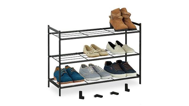 Relaxdays Erweiterbares Schuhregal 3 Ebenen Bild 2