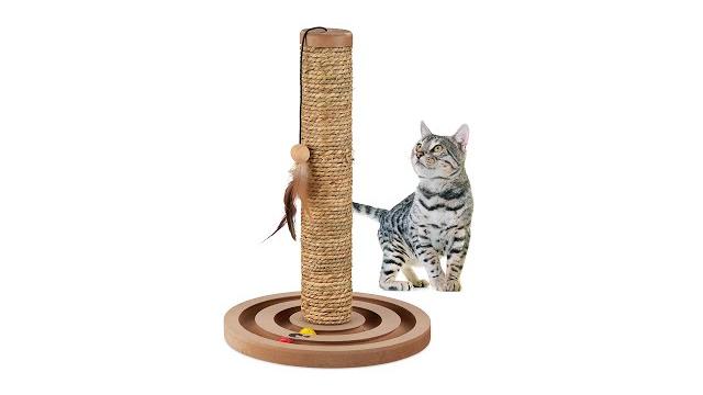 Relaxdays Kratzsäule mit Spielzeug Bild 2