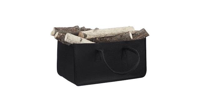 Relaxdays Kaminholztasche aus Filz Bild 2