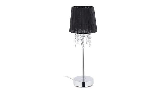 Relaxdays Kristall Tischlampe mit Organza-Schirm Bild 2