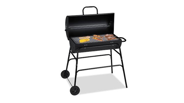 Relaxdays Holzkohlegrill mit Deckel Bild 2