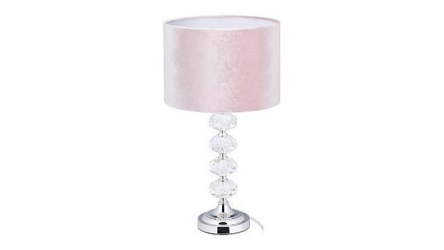 Relaxdays Tischlampe Kristall und Samt in Rosa Bild 2
