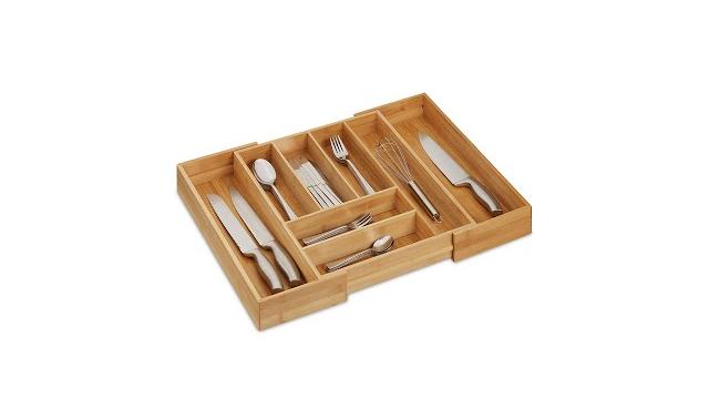 Relaxdays Besteckkasten Bambus ausziehbar Bild 2