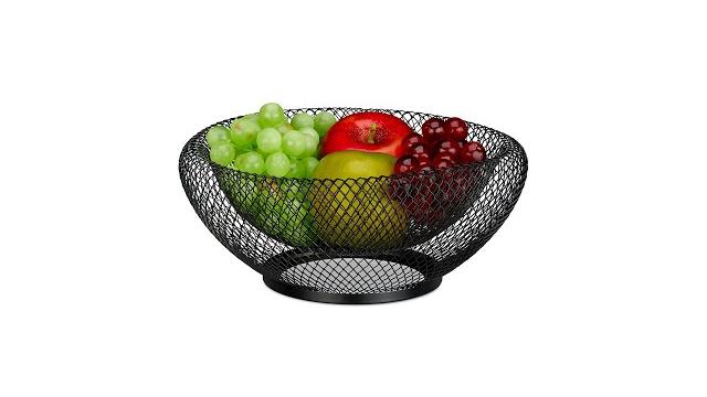 Relaxdays Doppelwandige Obstschale aus Metall Bild 2
